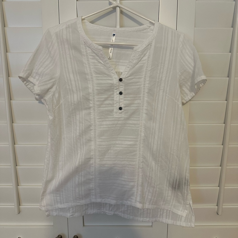 White eyelet top